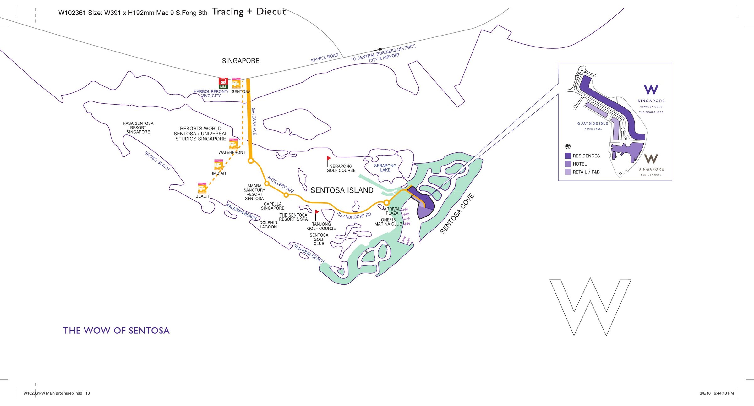 The Residences at W Singapore Sentosa Cove location and connectivity map